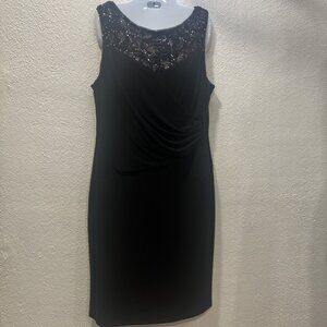 Lauren Ralph Lauren Sleeveless lace sequined Ruched  Dress Sz 16 Dress Wedding